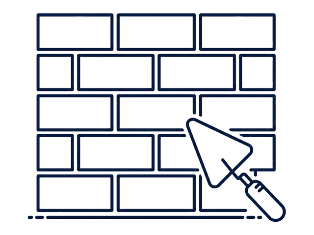 Illustration of masonry and block wall work